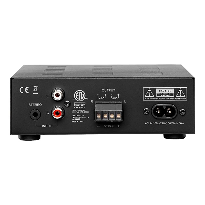 60W Stereo Amplifier w/Microphone - Class D, XMP60