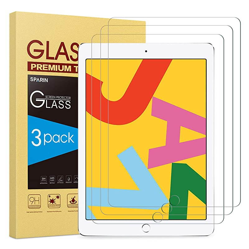 3 Pack Screen Protector for iPad 102 2019  Tempered Glass for iPad 102 7th Gen 2019 Released High Sensitivity Easy Installation Bubble Free