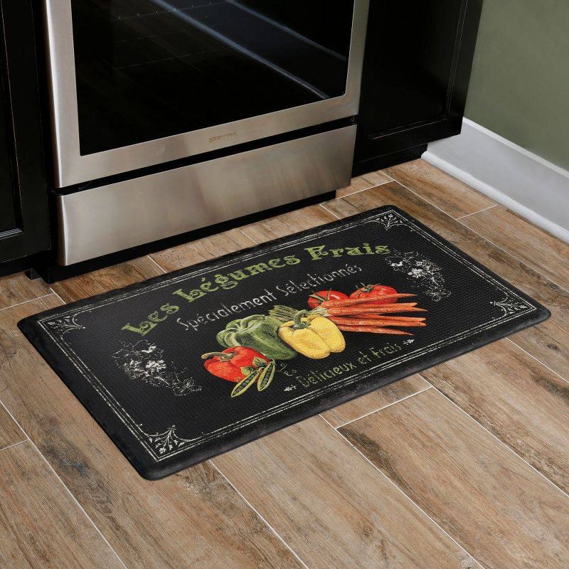 Home Dynamix 19" x 35" Les Legumes Kitchen Mat Black/Green