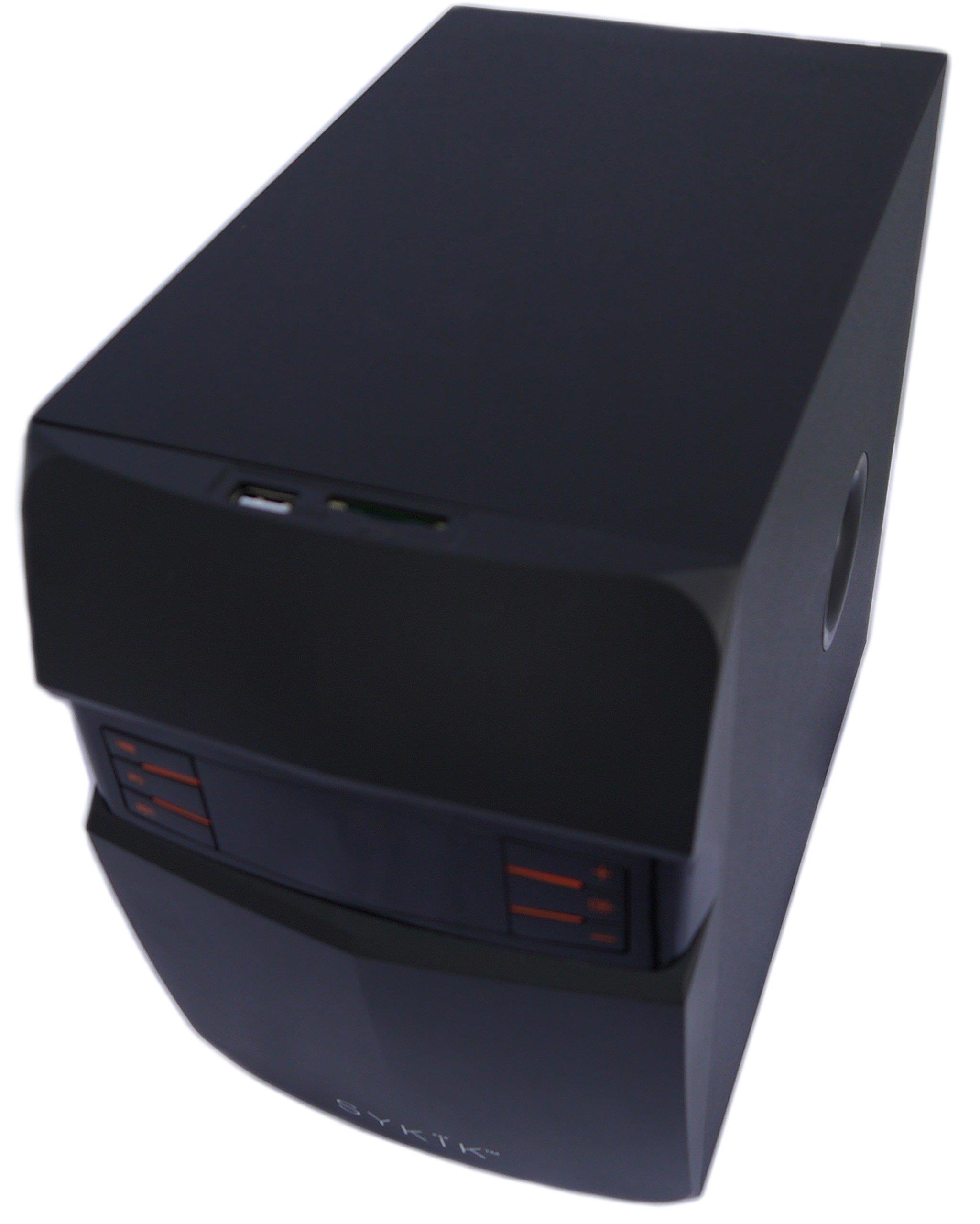 Sykik SBME2SUB Bluetooth Sound Bar with subwoofer, Wireless Remote, FM Radio, RCA Input, USB, SD Ports and bass Control