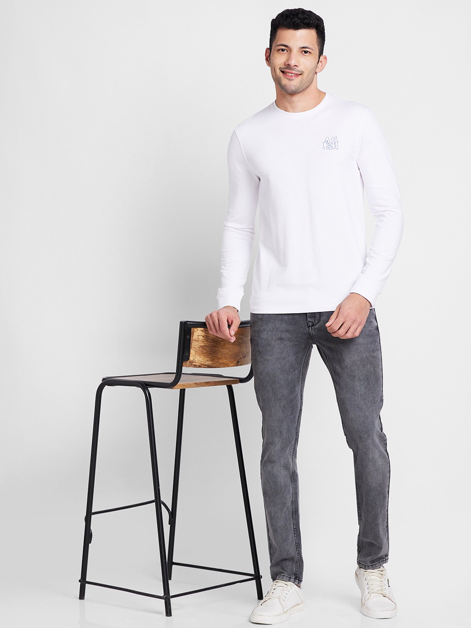 Being Human White Regular Fit Crew T-Shirt