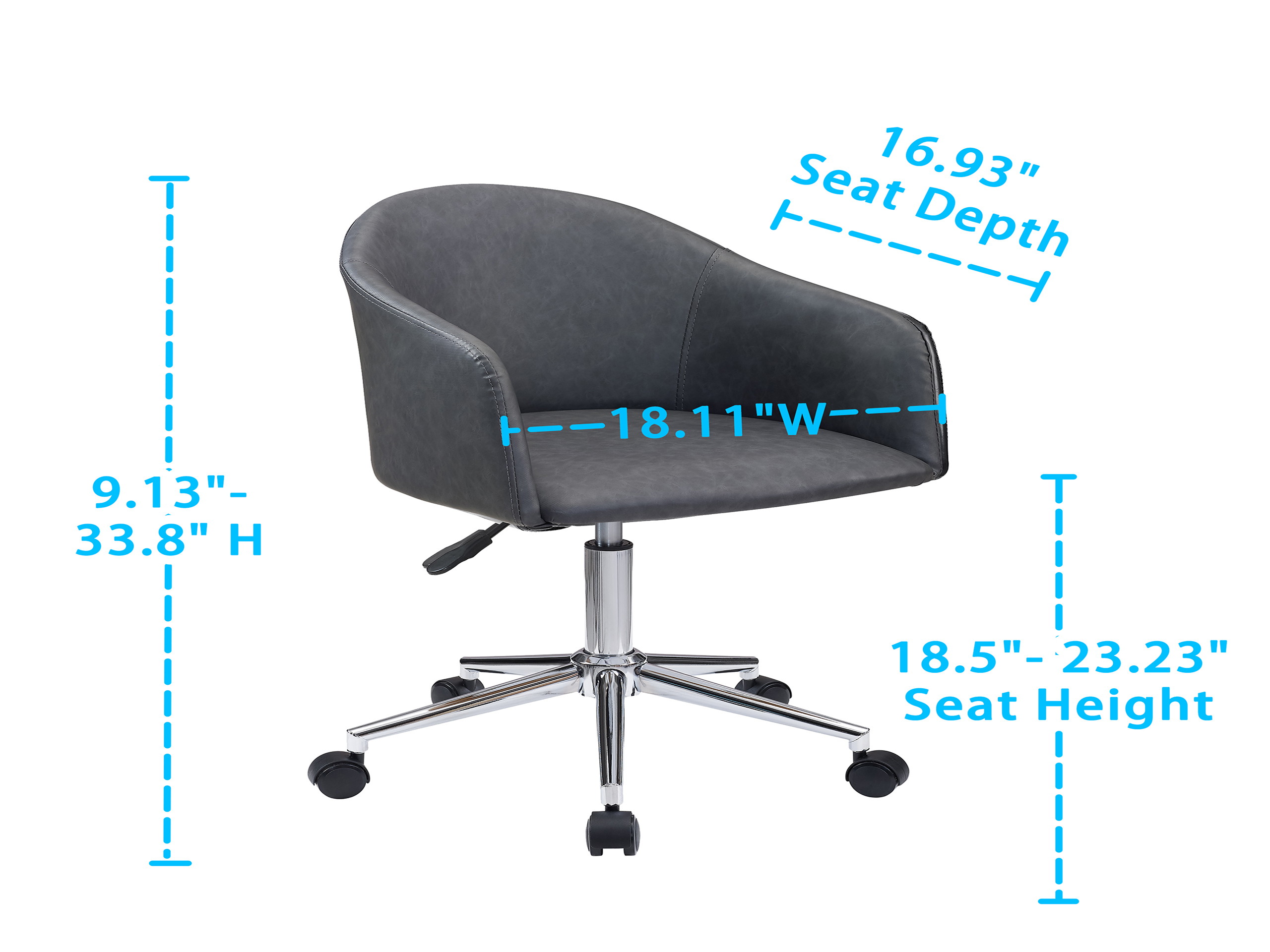 Art Leon Modern Adjustable Height Computer Desk Chair With Swivel Base For Home  Office