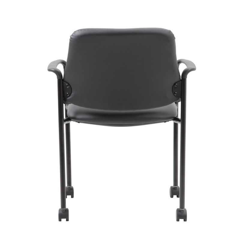 Stacking Chair with Casters Black - Boss Office Products