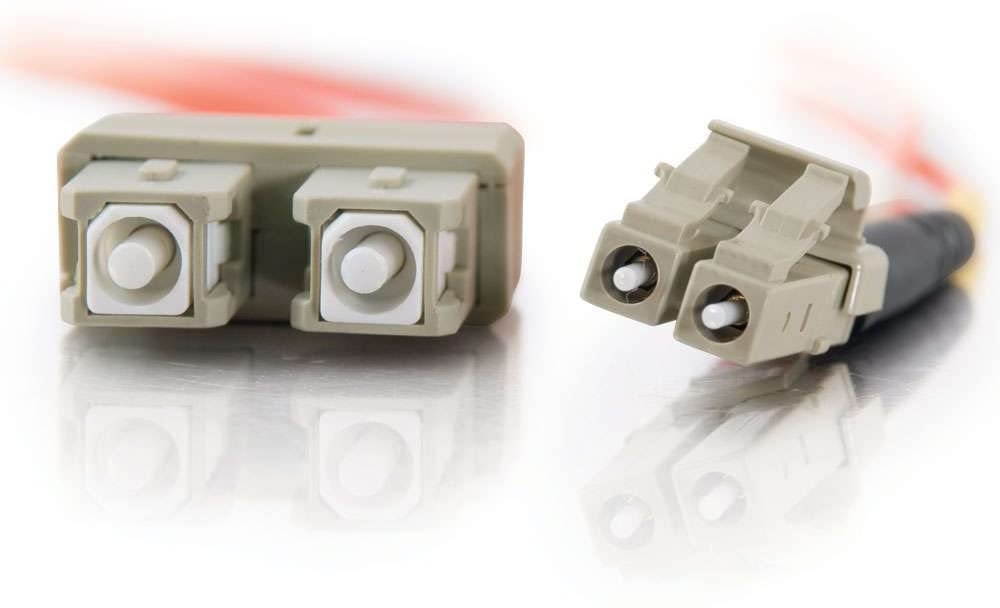 C2G 33118 OM1 Fiber Optic Cable - LC-SC 62.5/125 Duplex Multimode PVC Fiber Optic Cable Orange (19.7 Feet 6 Meters)