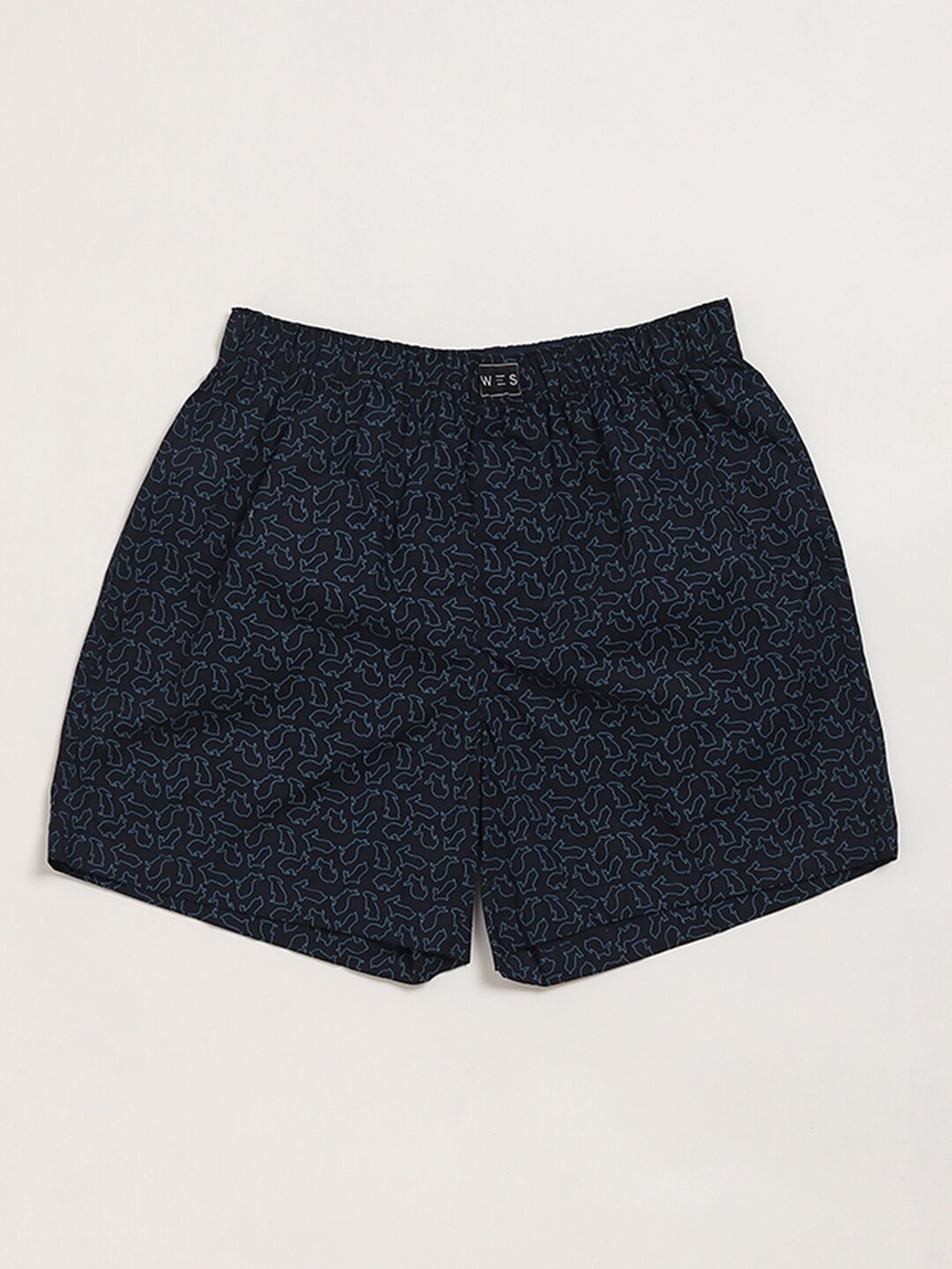 WES Lounge by Westside Navy Printed Boxers - Pack of 2