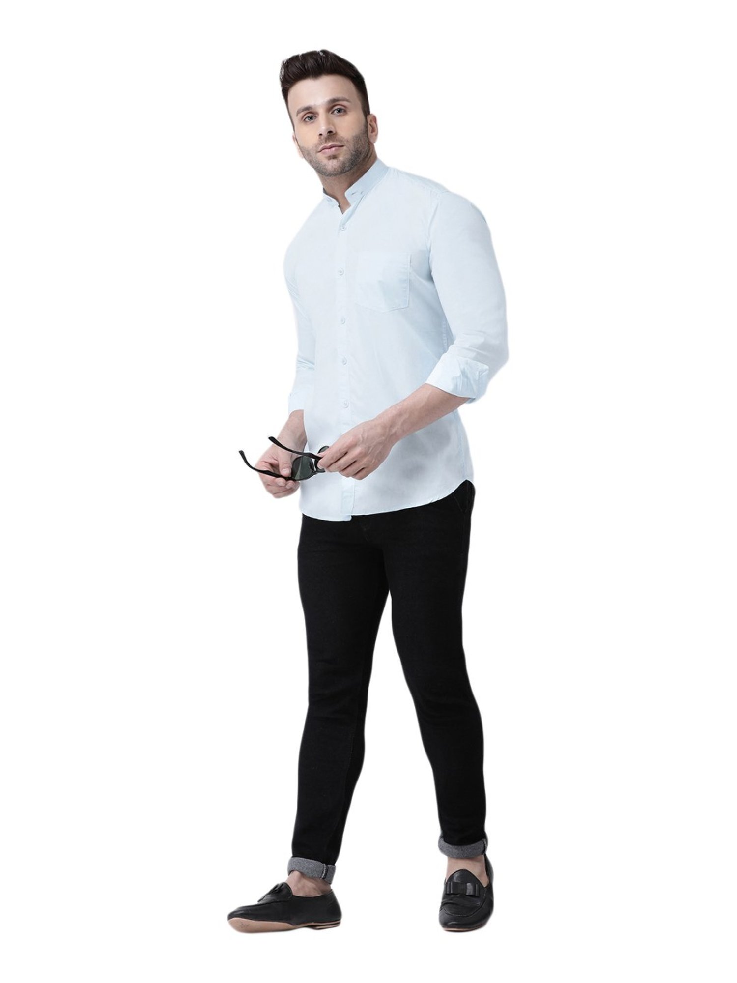 Hang Up Blue Cotton Slim Fit Shirt