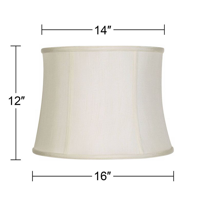 Imperial Shade Creme Classic Medium Drum Lamp Shade 14" Top x 16" Bottom x 12" High (Spider) Replacement with Harp and Finial