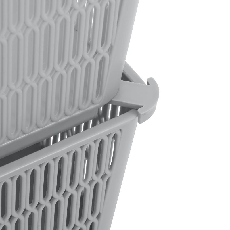 Simplify 2 Stack Slide Storage Tote Baskets Gray