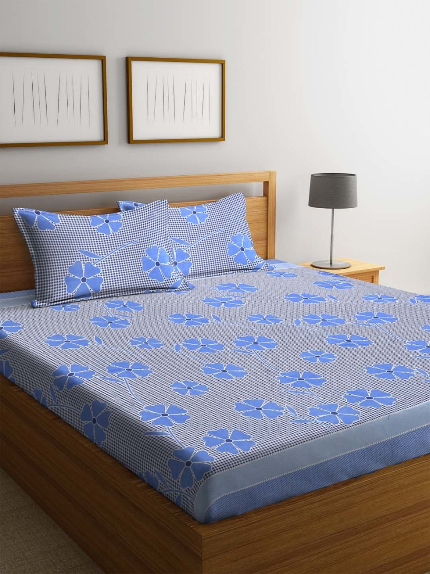 Maspar Purple 100% Cotton 200 TC Bed Sheet Set