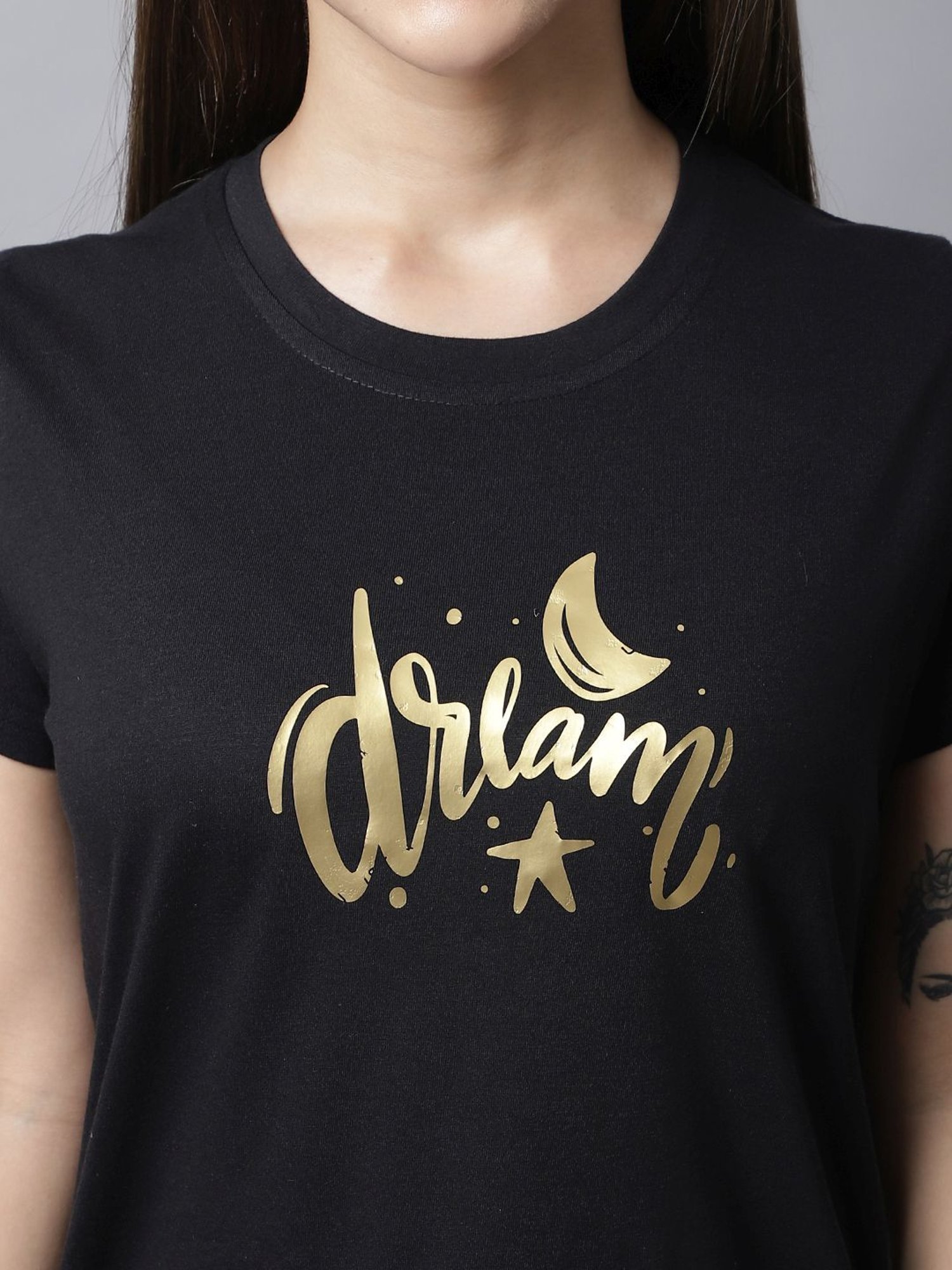 Boston Club Black Cotton Printed Top Pyjama Set