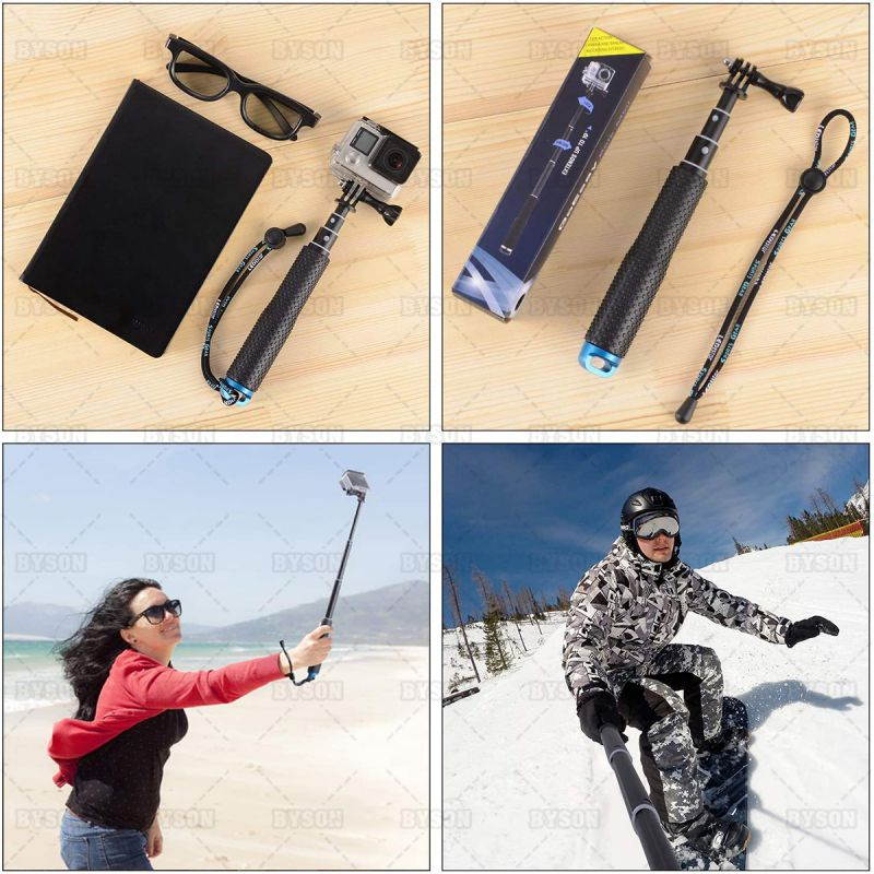 Ackmioxy Selfie Stick, 19&rdquo; Waterproof Hand Grip Adjustable Extension Monopod Pole Compatible with GoPro Hero(2018) Hero 9 8 7 6 5 4 3+ 3 2 1 Session, EKEN, AKASO, Xiaomi Yi, SJCAM SJ4000 SJ5000 SJ6000