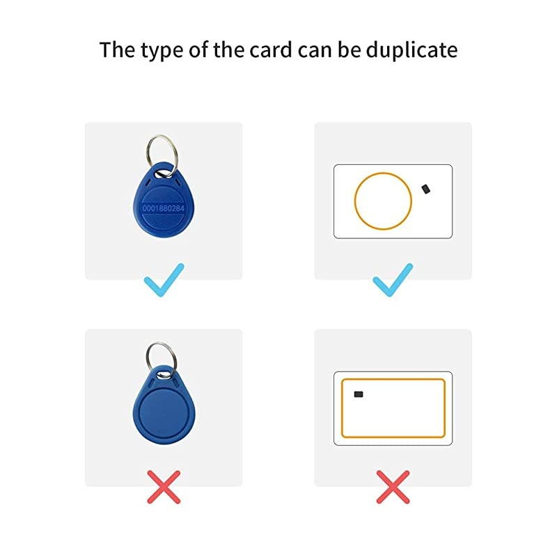 125KHz Card Reader Writer Readable 125khz EM4100 Chip card Compatible with Proximity II Card Including Keyfob 5pcs 3M Sticker 2pcs Blank Card 5pcs