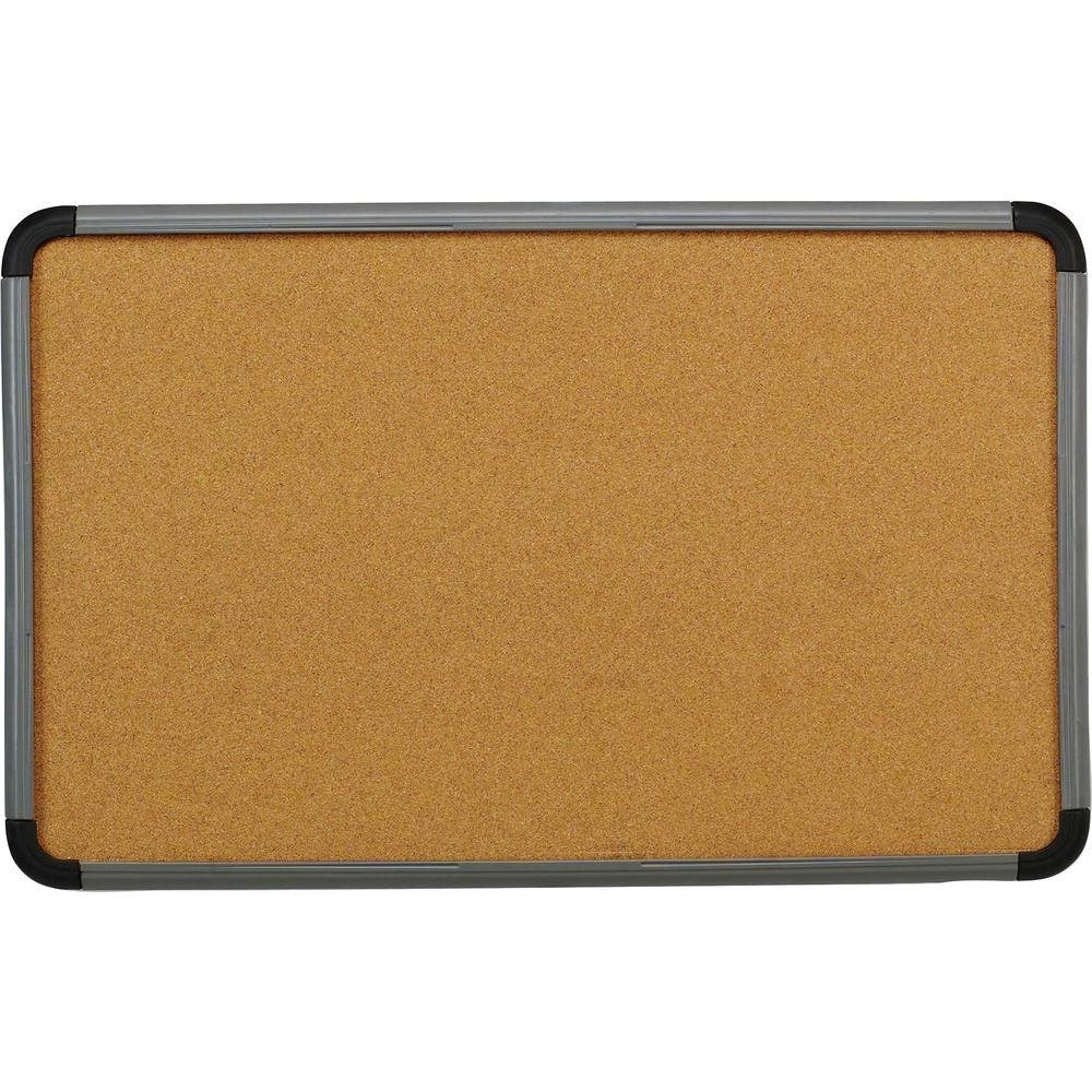 ICEBERG 35067 Cork Bulletin Board 66x42", Charcoal Frame