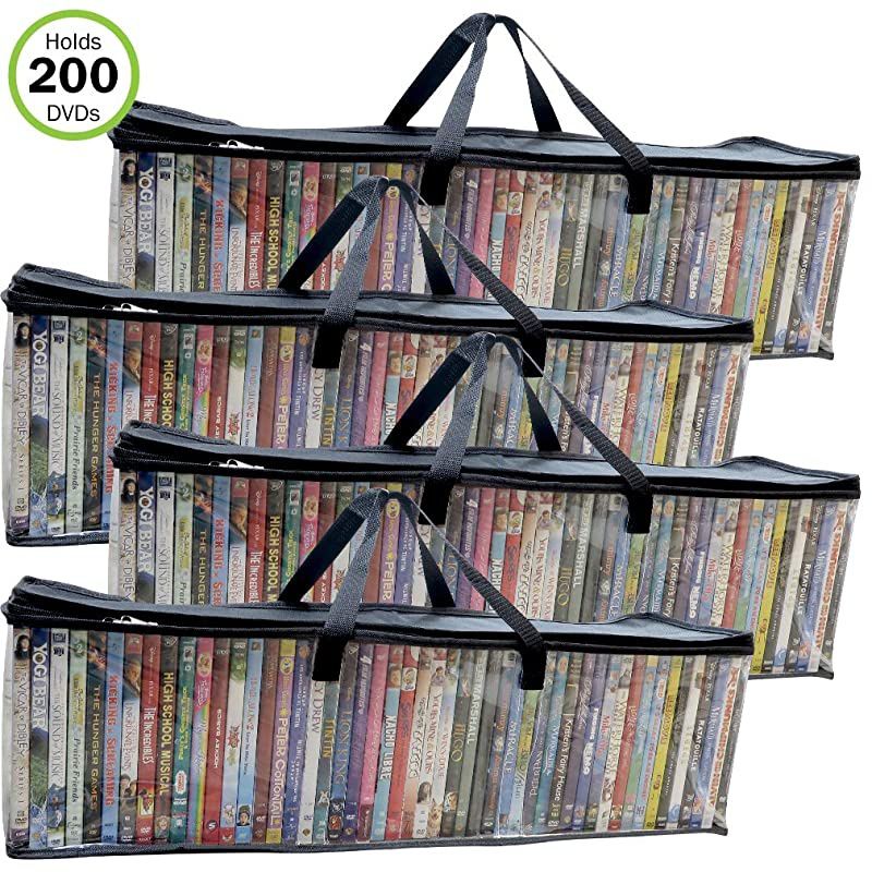 DVD/BlueRay/Video-Storage Bag-New-Clear-Handle-Hold 200 Total-Set/4