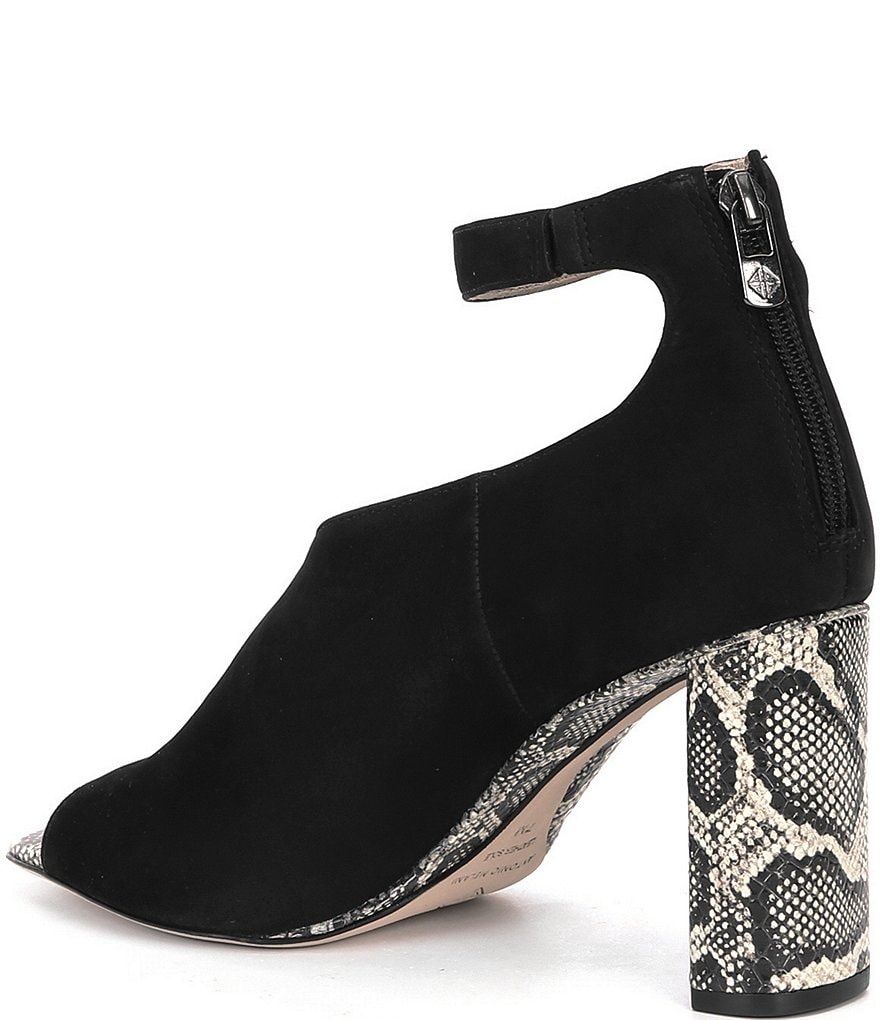Deltan Tessa Croc-Embossed T-Strap Block Heel Pumps