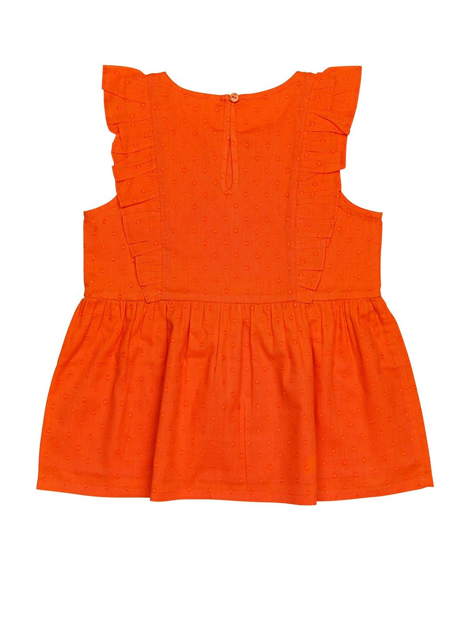 H by Hamleys Girls Orange Solid Peplum Top