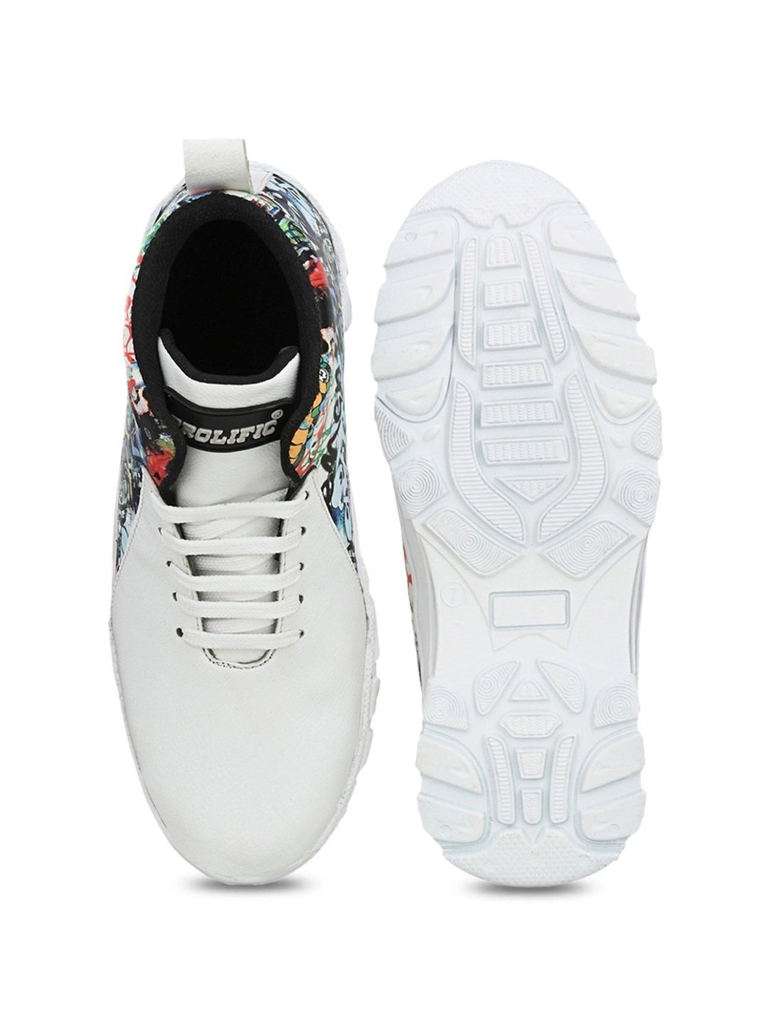 Prolific Men's Elite White Ankle High Sneakers