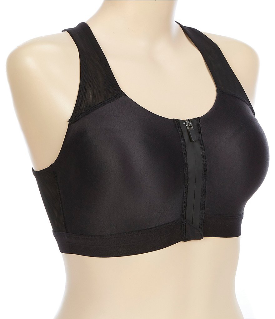 Half Moon by Modern Movement Mesh Zip Front Yoga Sports Bra