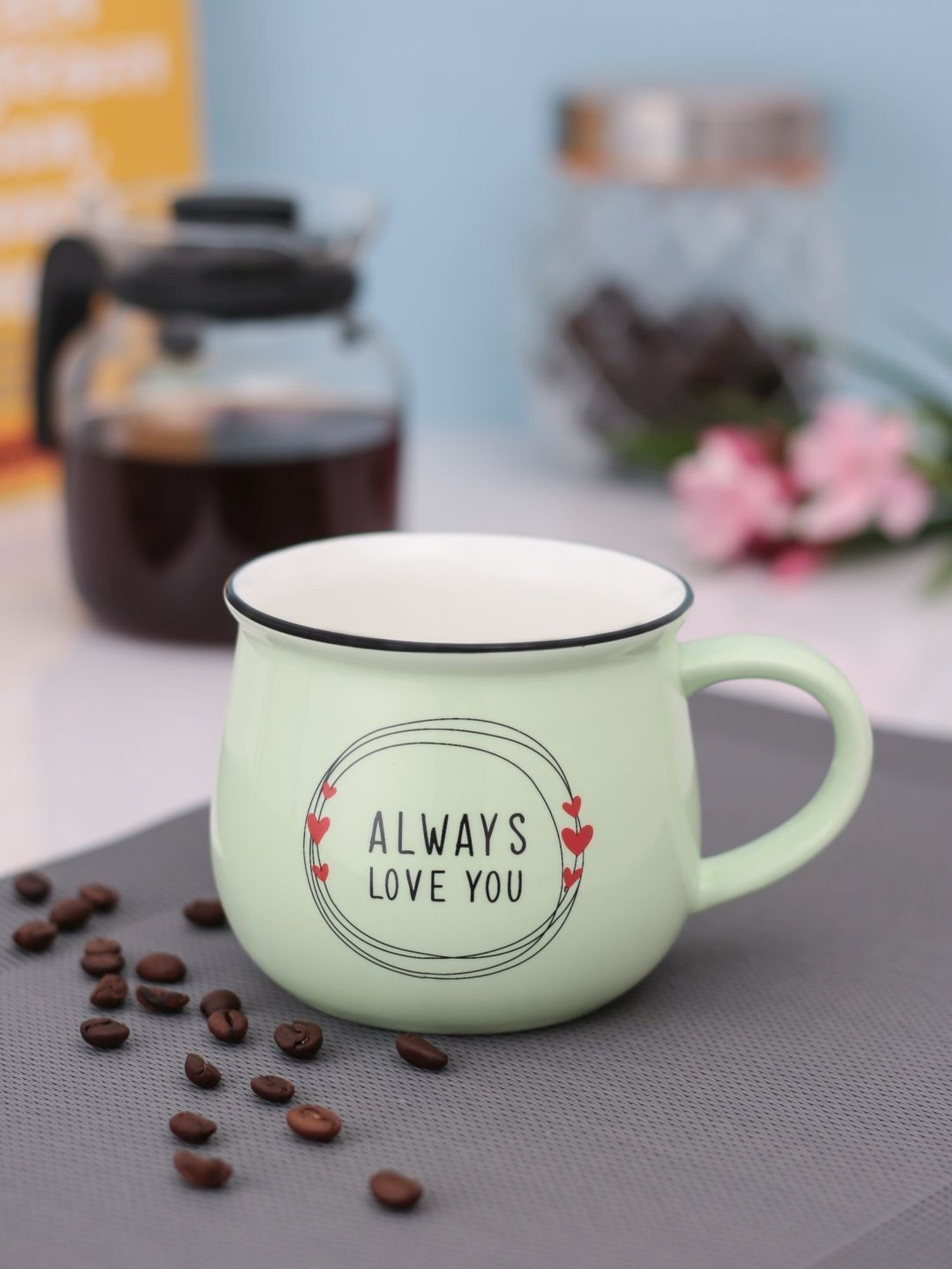 JCPL Light Green Ceramic Milk & Coffee Mug (0.33L) - Set of 1