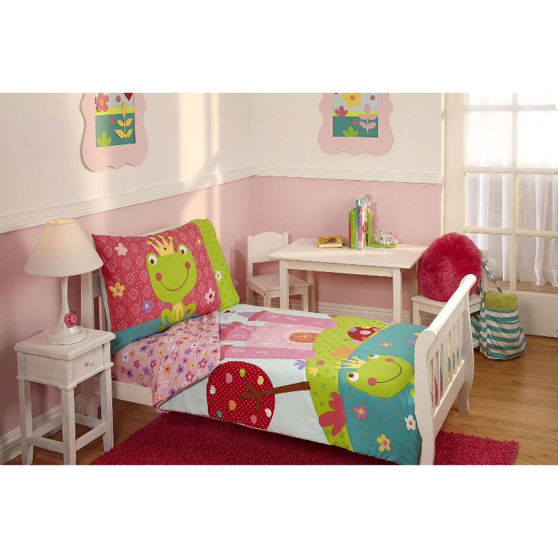 Fairytale Toddler Bedding Set 4pc Frog Prince Bed Ensemble - Everyday Kids..