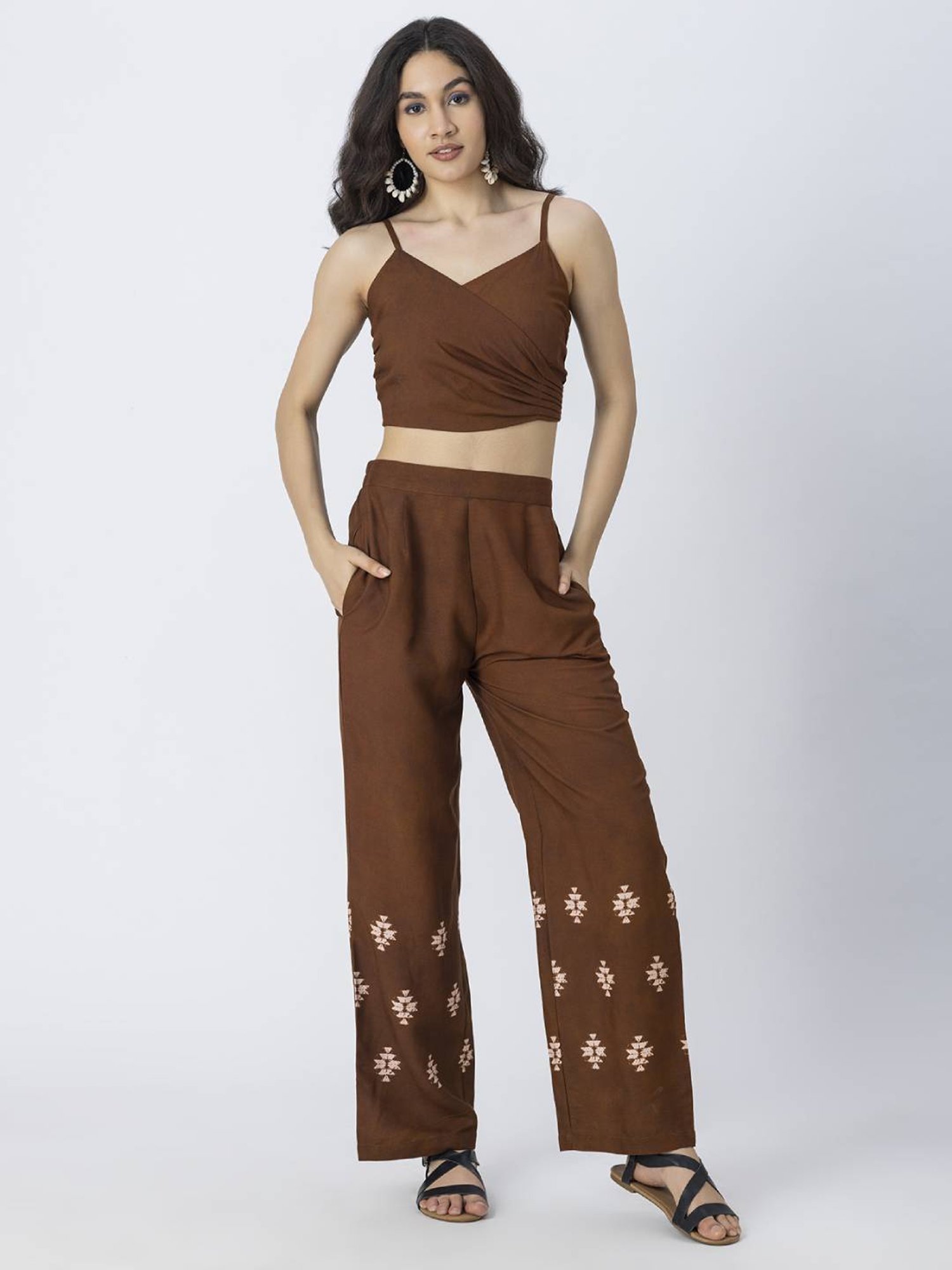 Moomaya Brown Printed Co-Ord Set