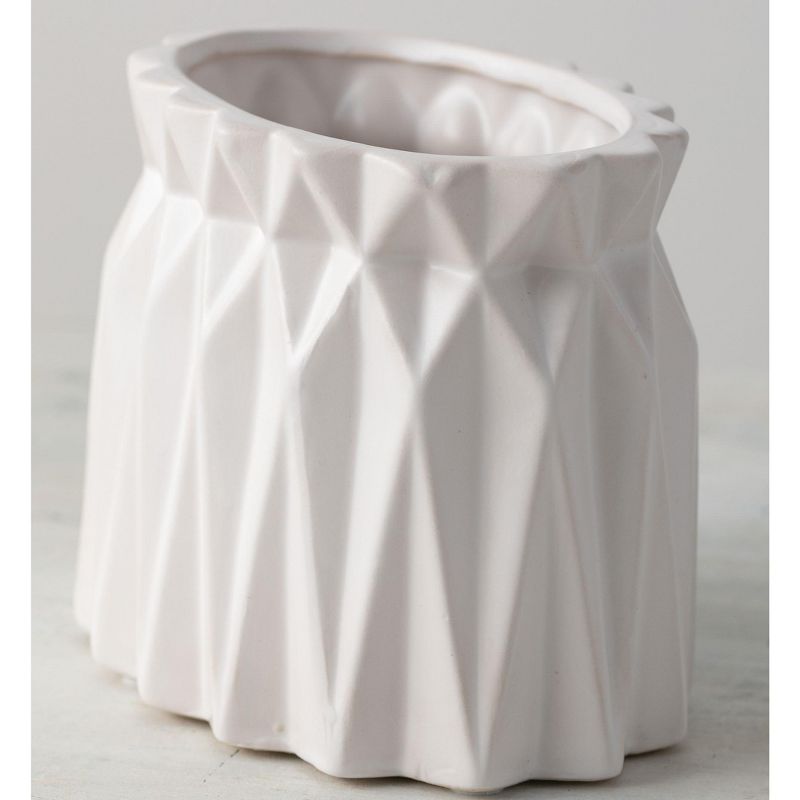 Sullivans Origami Bowl Container 4.5"H White