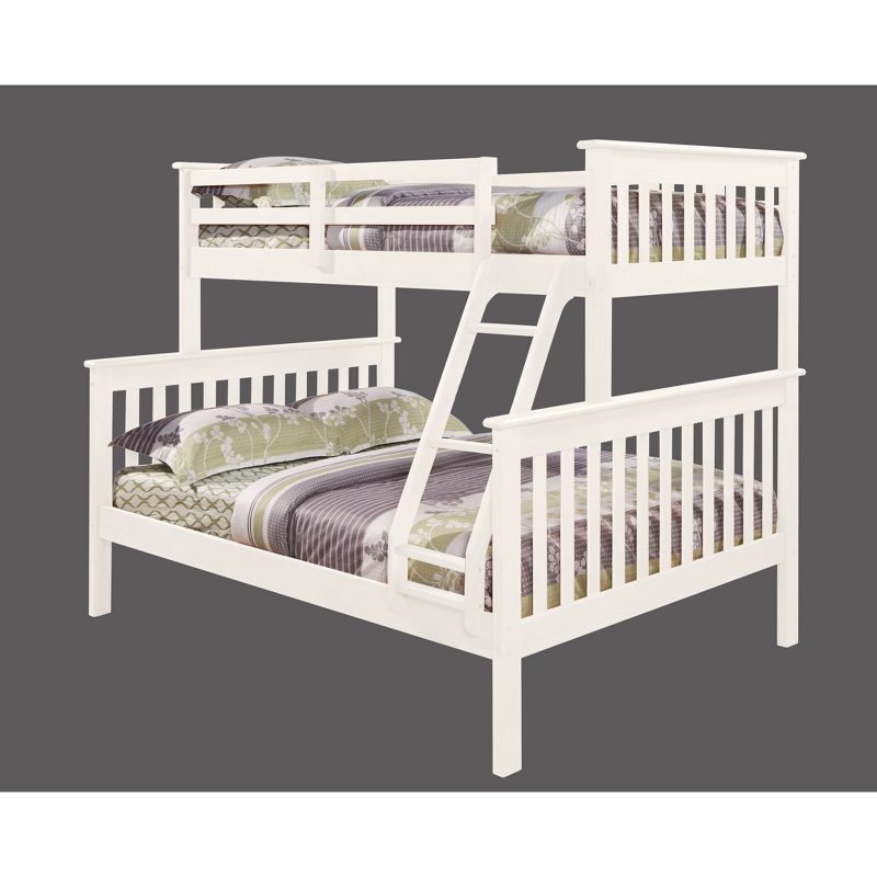 Twin/Full Mission Bunk Bed White - Donco Kids