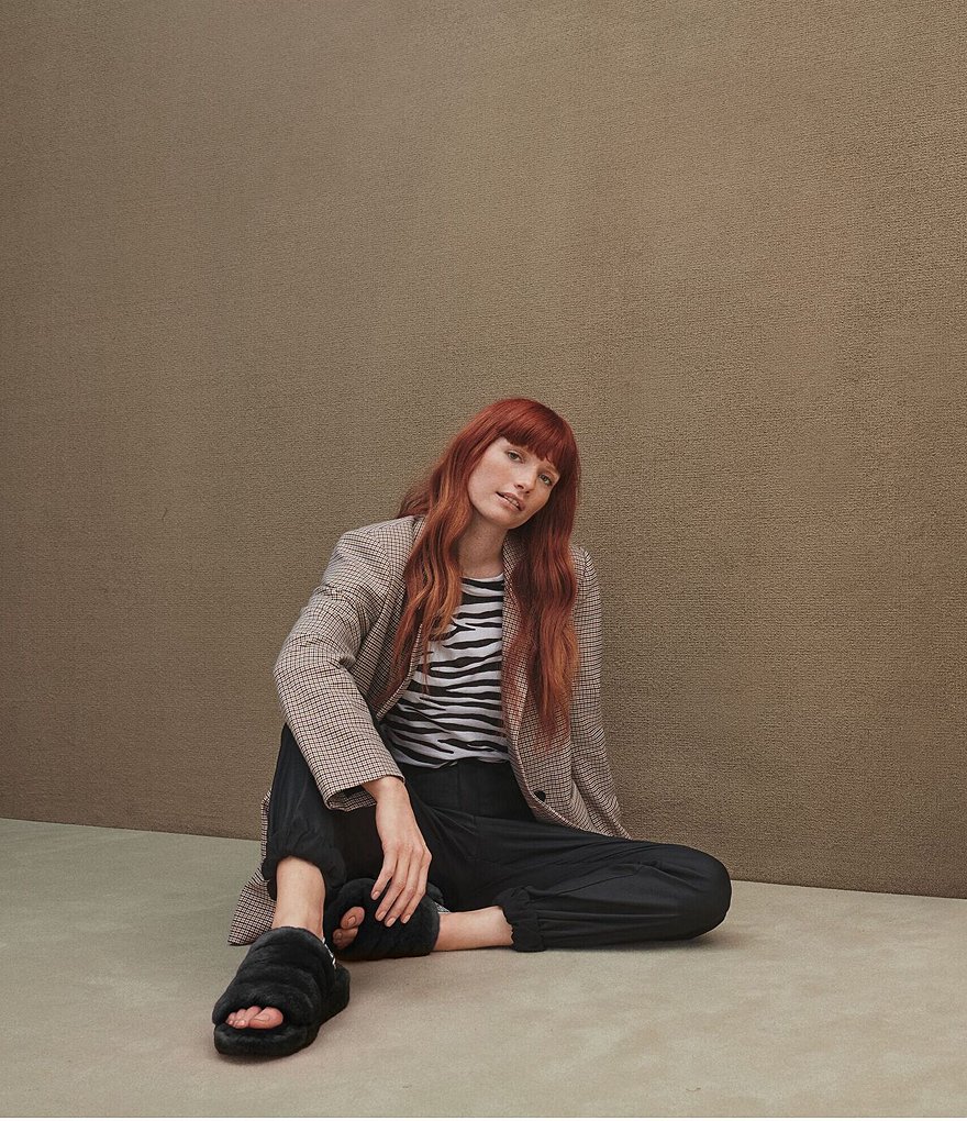 UGG&reg; Logo Fluff Yeah Fur Slides