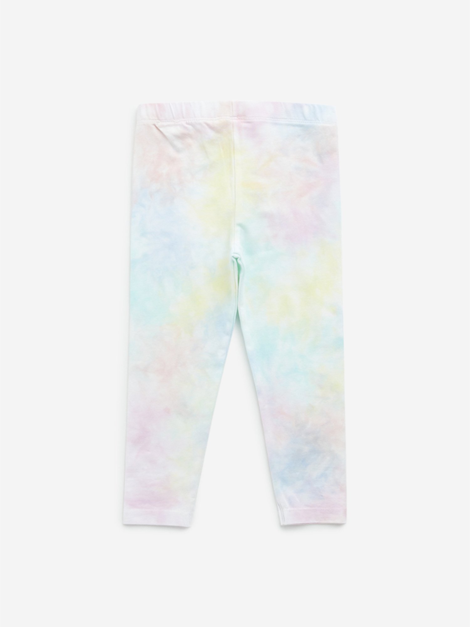 HOP Girls by Westside Multicolour Tie-Dye Print Mid-Rise Leggings