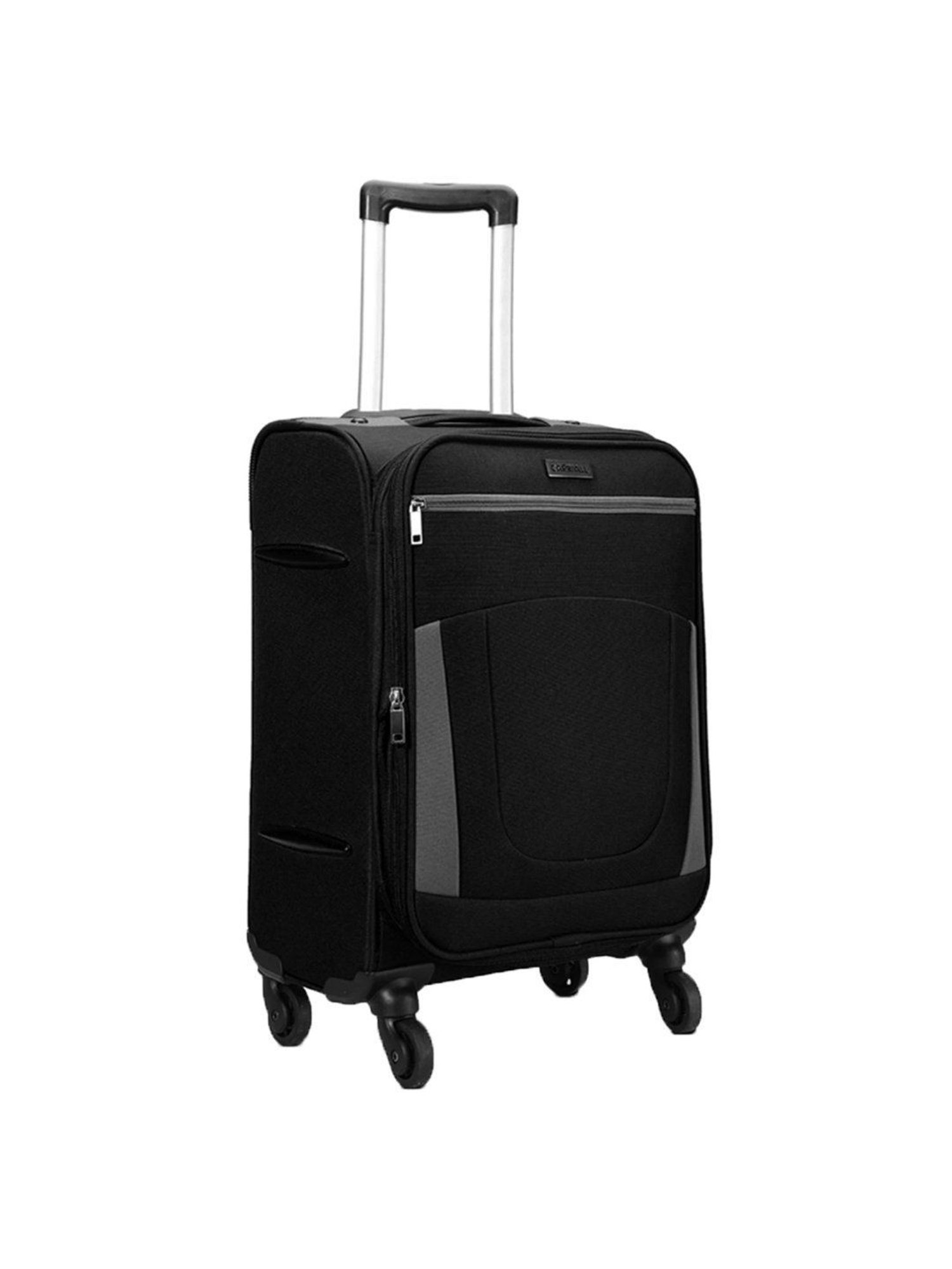Carriall Black 4 Wheel Small Soft Cabin Trolley - 36 cm