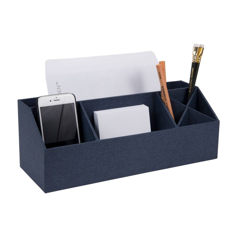 Elisa Canvas Desk Organizer Blue - Bigso Box of Sweden