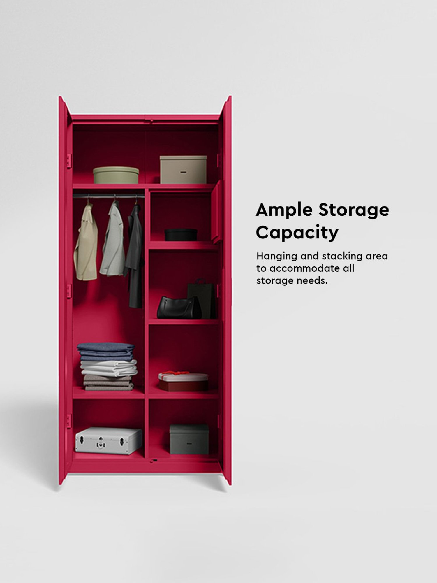 Godrej Interio Neolite 2-Door Steel Almirah, Blush Red (1-Year Warranty, 1 Locker)