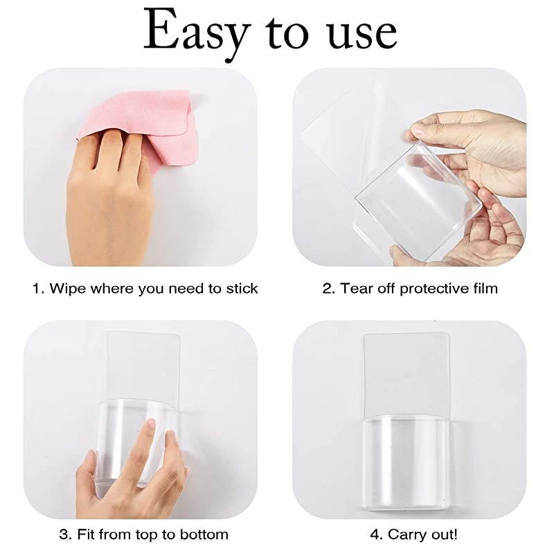 Pack Wall Mount Organizer Storage Box Transparent Remote Control Holder Convenient Acrylic Media Organizer