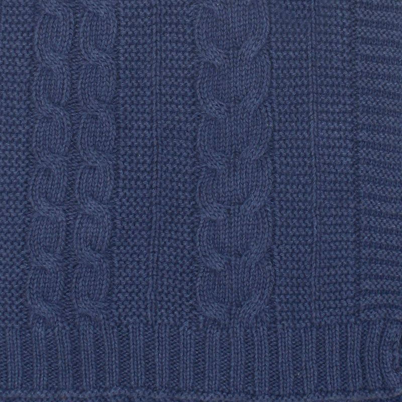 Kimberly Grant Cable Knit Blanket - Navy