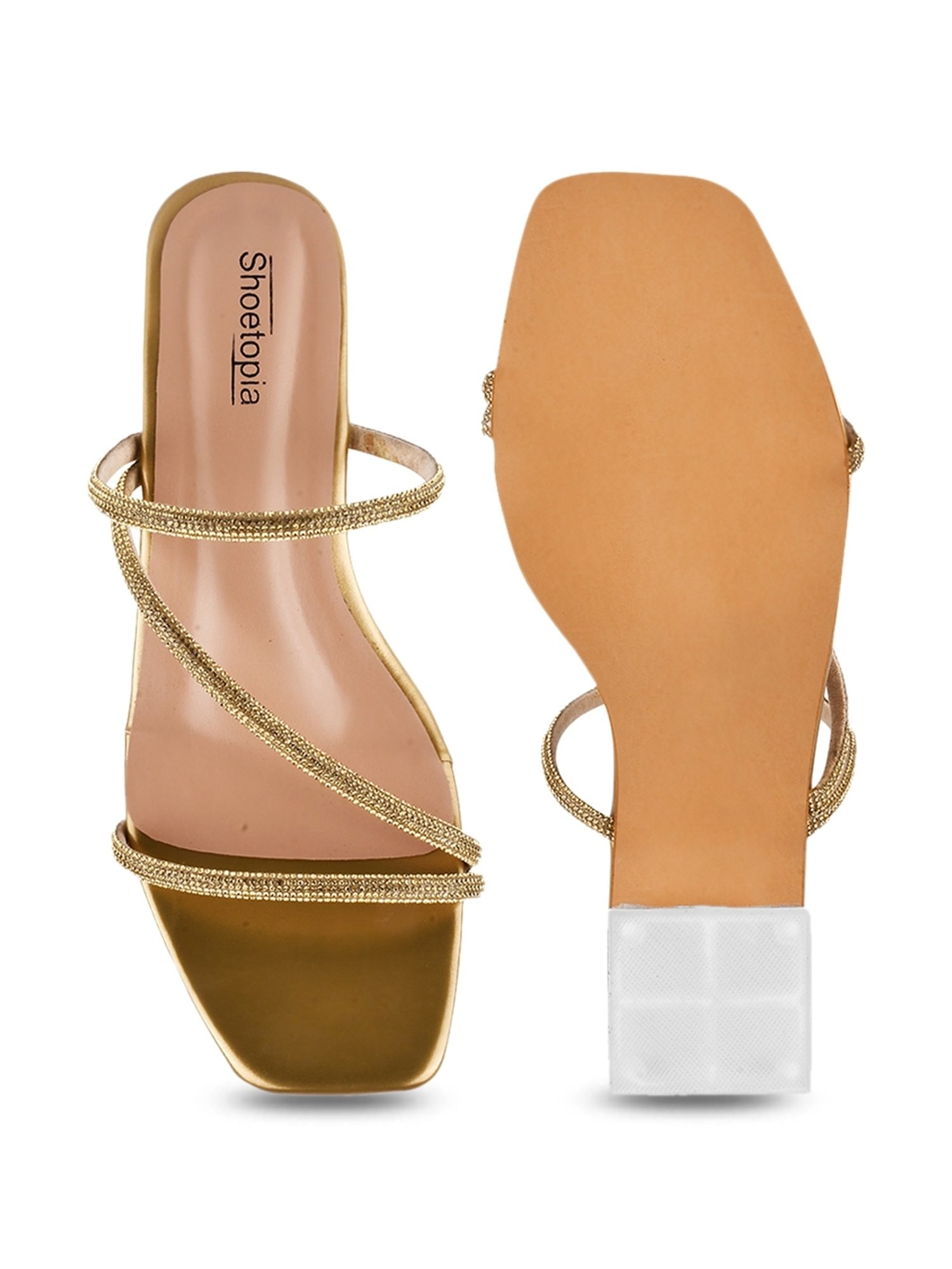 Shoetopia Women's Golden Casual Sandals