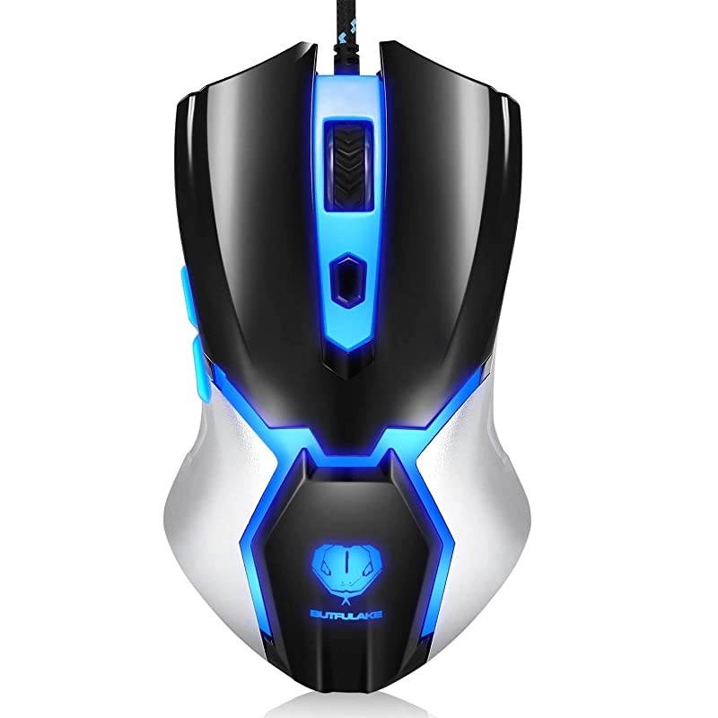 MouseUSB Wired PC Mice 3200 DPI with 4 Adjustable Levels Comfortable Ergonomic Grip Design with Blue LED 6 Programmable Buttons for PCNotebook MacBookWindowsVista Linux Blue