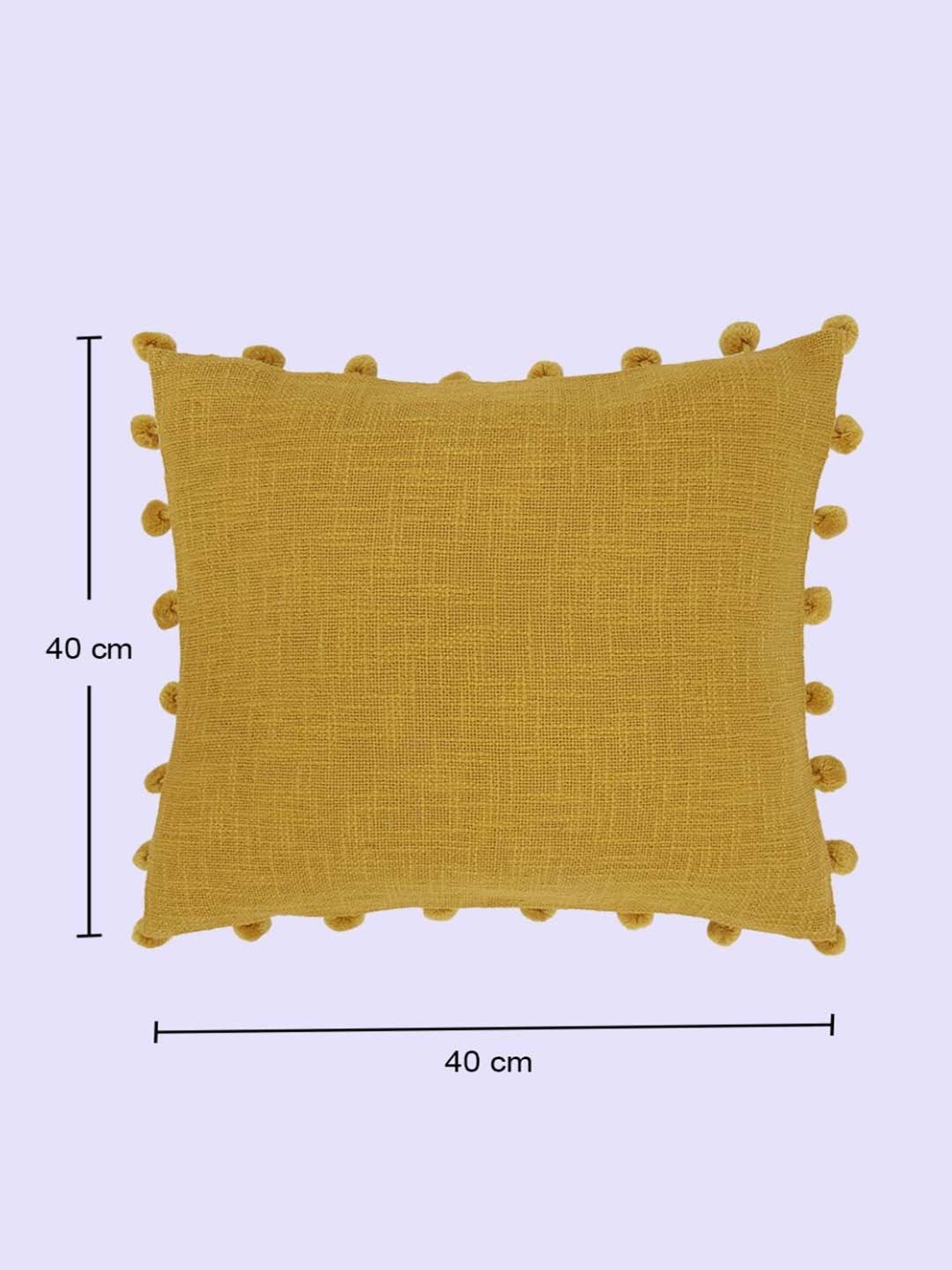 Living Scapes by Pantaloons Yellow Cotton Cushion Cover