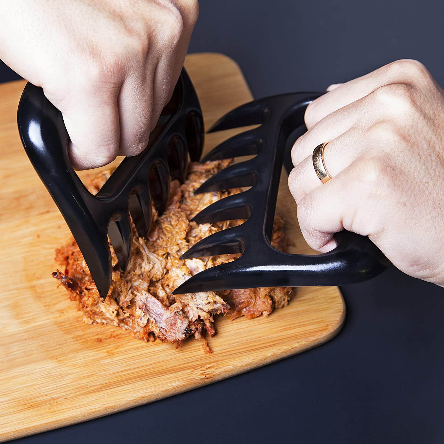 Kitchenready Pulled Pork Shredder Claws & BBQ Meat Forks - Paws for Pulling Brisket from Grill Smoker or Slow Cooker - Shredding Handling & Carving