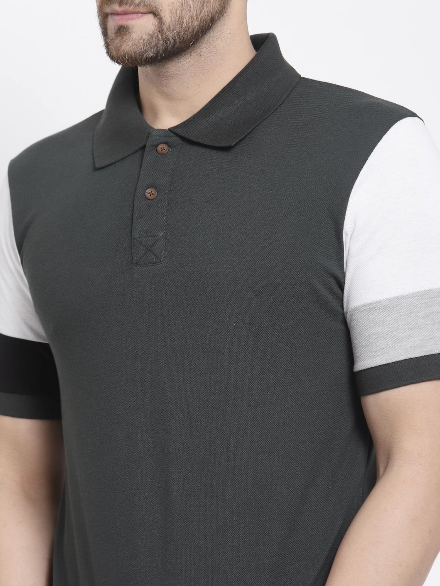 Kalt Multicolor Cotton Regular Fit Colour Block Polo T-Shirt