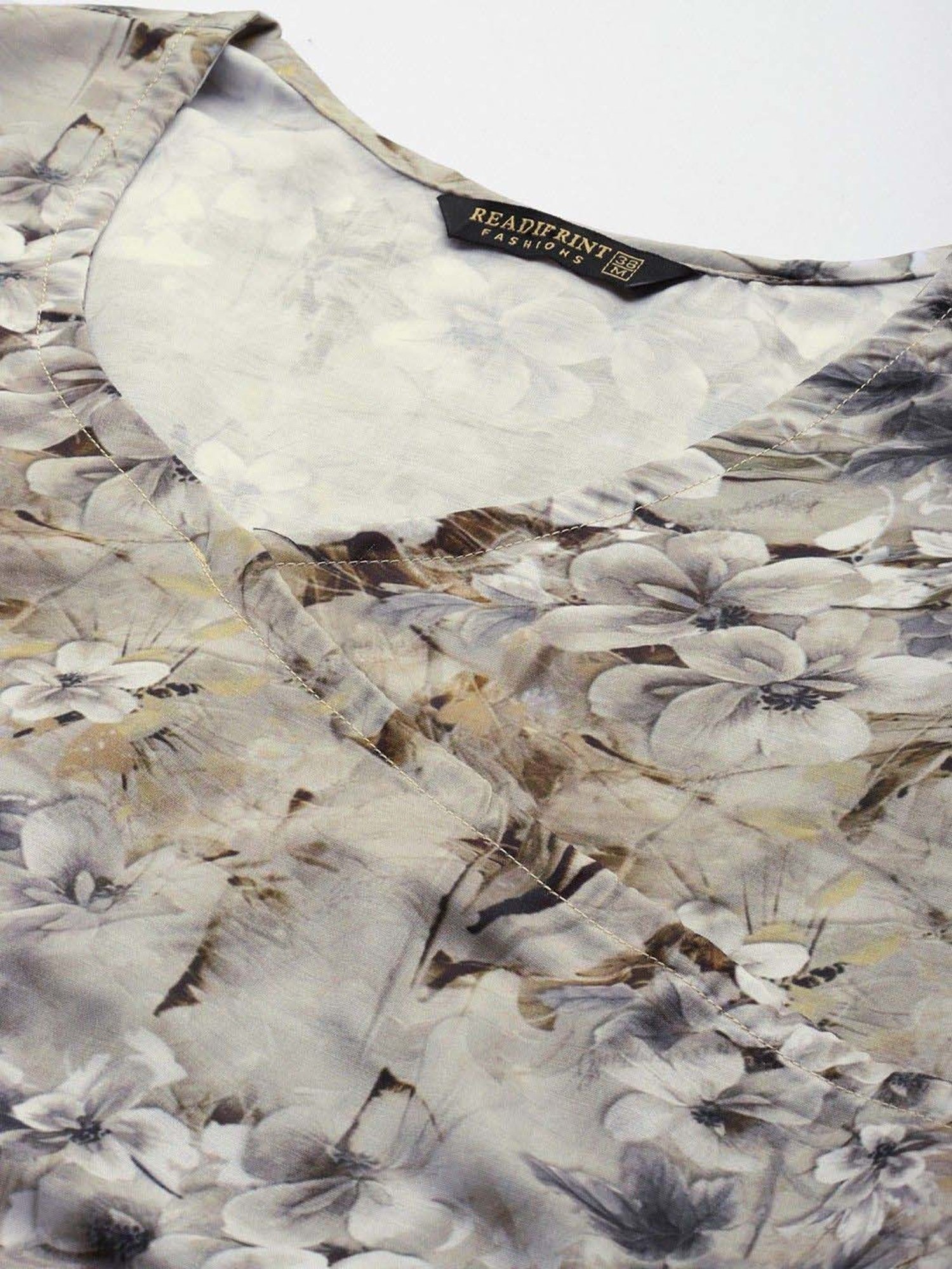 READIPRINT FASHIONS Beige Printed Tunic Pant Set