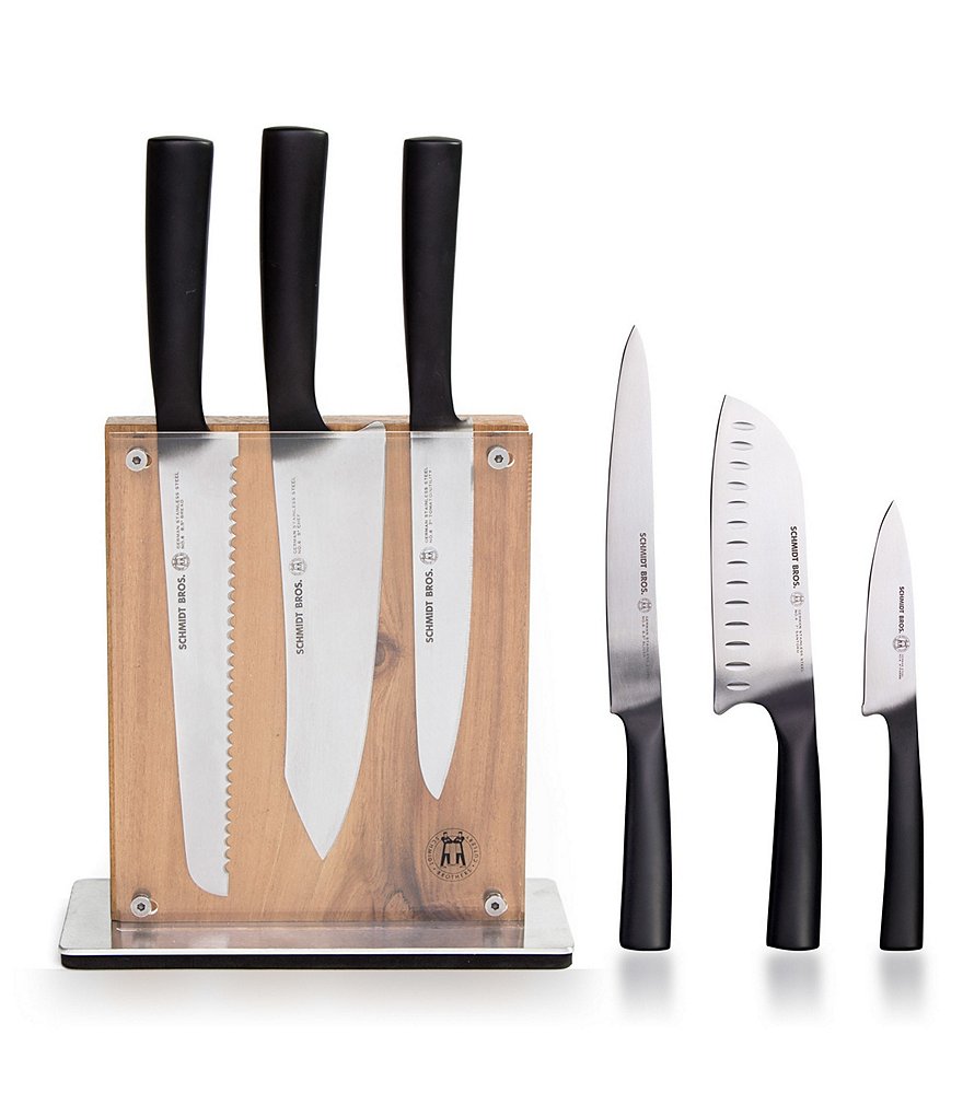 Schmidt Brothers Cutlery Carbon 6 7-Piece Knife Block Set
