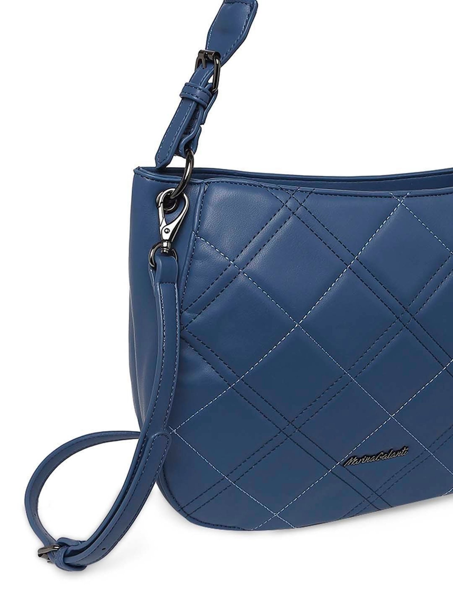 Marina Galanti Blue Quilted Medium Hobo Handbag