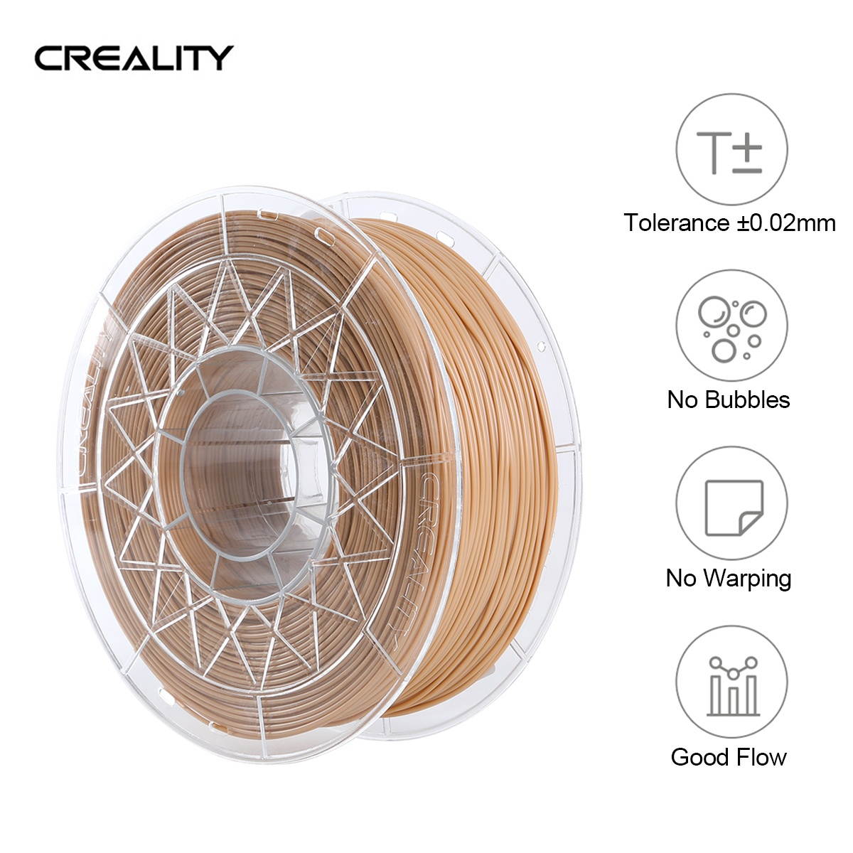 Creality 3D Printer CR-PLA Filament 1.75mm 1kg/2.2lbs Filament Dimensional Accuracy +/- 0.02 mm, Red