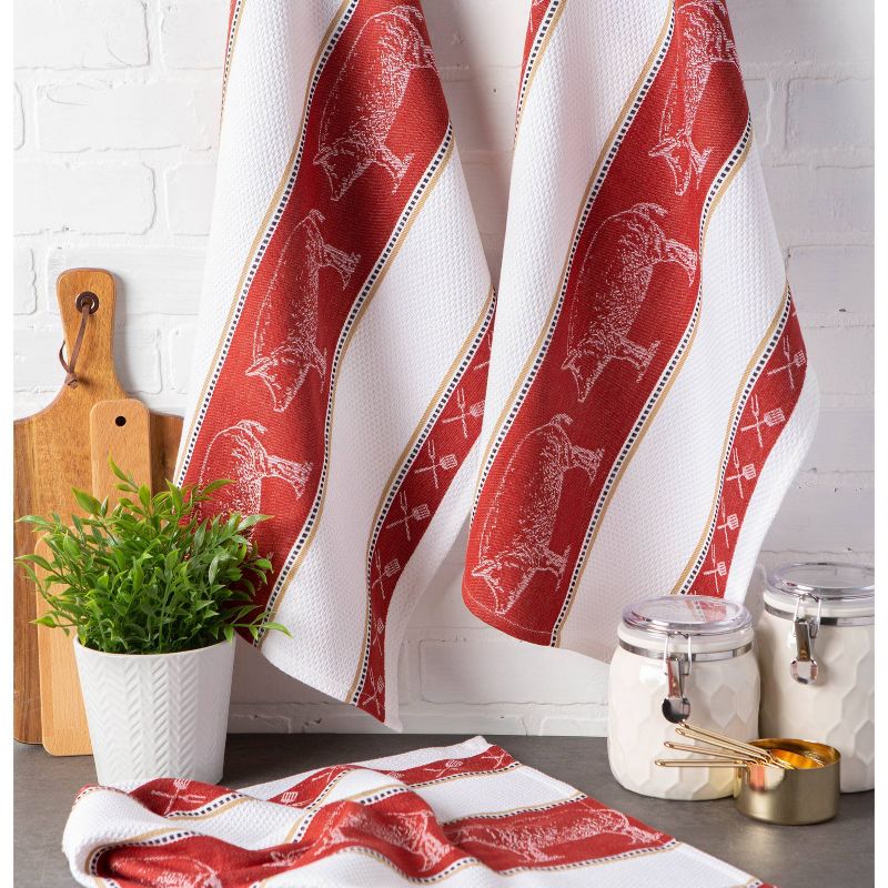 3pk Cotton Pig Jacquard Dishtowel Set - Design Imports