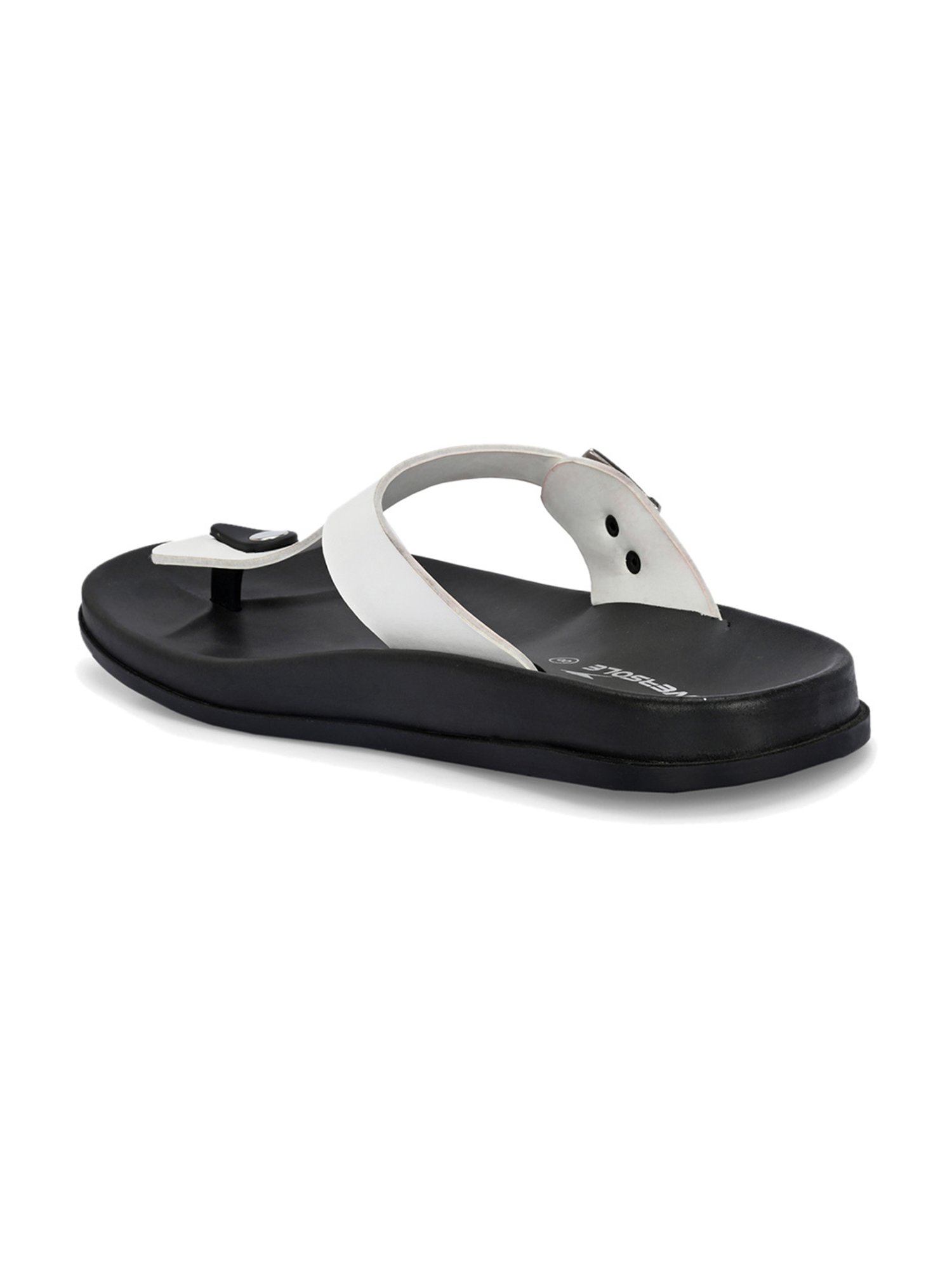 Hoversole Men's White T-Strap Sandals
