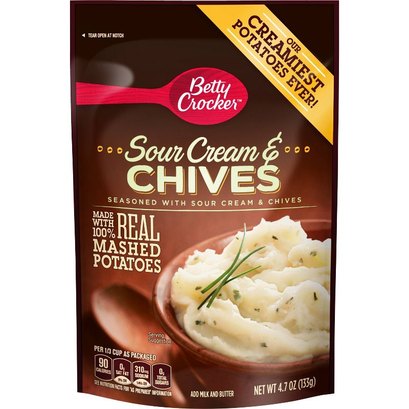 Betty Crocker Mashed Potato Sour Cream Chives Pouch 4.7oz