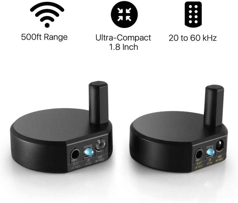 TNP Wireless IR Extender Repeater - Universal Remote Control Infrared IR Transmitter and Receiver with 2 Head Eye IR Blaster Emitter Booster Cable Supports Long Range 500FT+