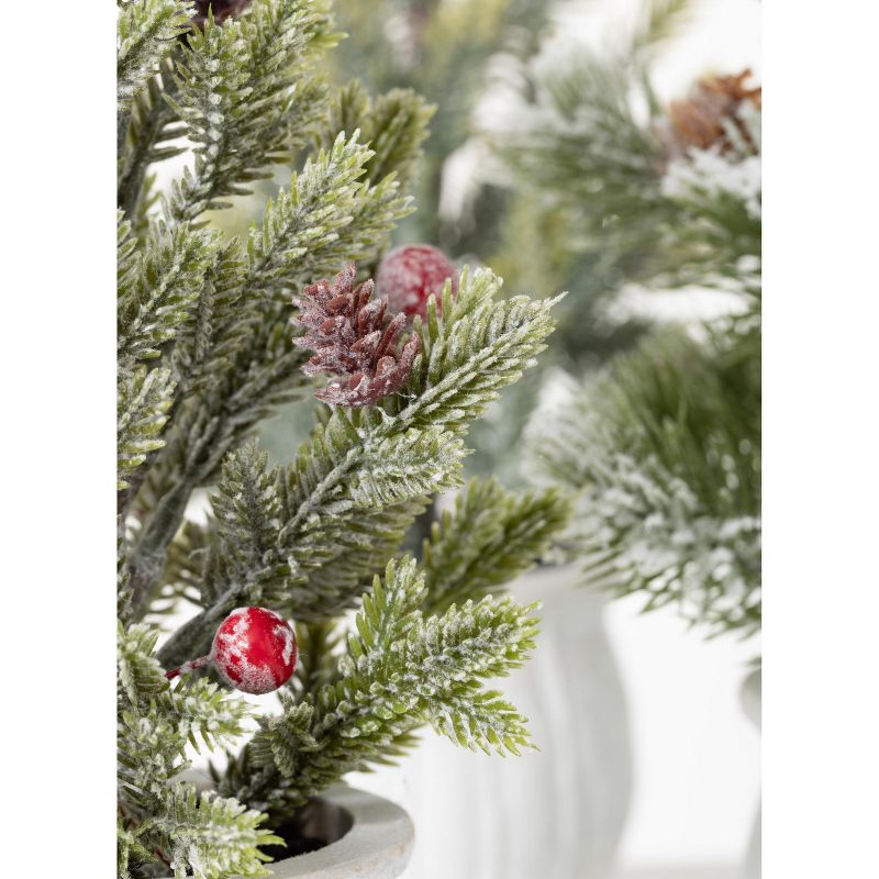 Home Heritage Snowdrift Spruce 6.5 Foot Flocked Christmas Tree with White Lights