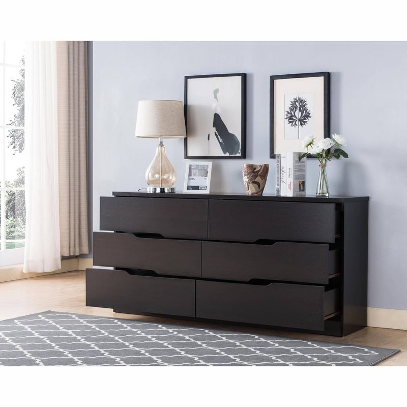 Nelton 6 Drawers Dresser Cappuccino - miBasics