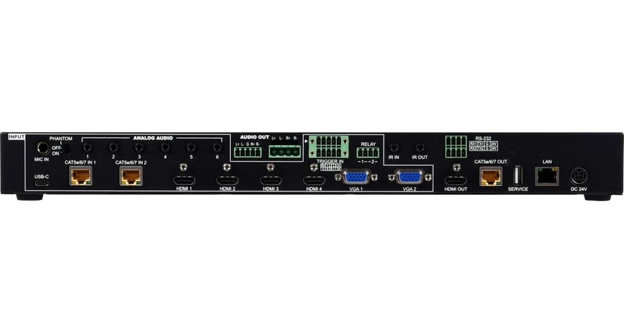 A-NeuVideo 9x2 4K60Hz Multi-Format/USB-C/VGA to HDMI HDBaseT Scaler Presentation Switch with Audio